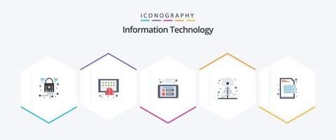 Information Technology 25 Flat icon pack including tower. cellular. tablet. broadcasting. smart vector