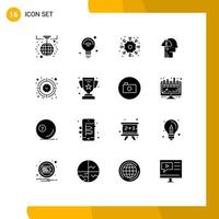 Pack of 16 creative Solid Glyphs of clock habit wifi catch borrowing ideas Editable Vector Design Elements