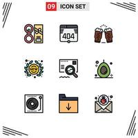 conjunto de 9 iconos modernos de la interfaz de usuario símbolos signos para la etiqueta de la tienda cerveza nueva irlanda elementos de diseño vectorial editables vector