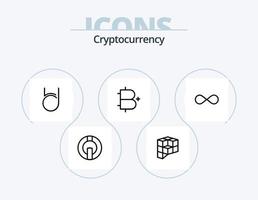 paquete de iconos de línea de criptomonedas 5 diseño de iconos. moneda de capa cripto. decretado. moneda. premio vector