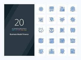 20 Finance Blue Color icon for presentation vector