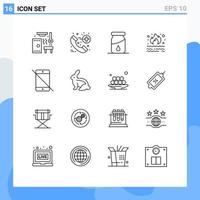 16 Outline concept for Websites Mobile and Apps hardware allowed drop smoke garbage Editable Vector Design Elements