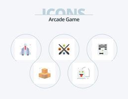 Diseño de iconos de paquete de iconos planos arcade 5. juego. arcanoide. divertida. tocar. divertida vector