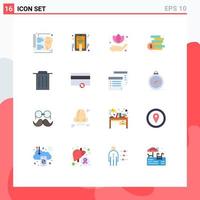 16 Thematic Vector Flat Colors and Editable Symbols of trash delete hand money cash Editable Pack of Creative Vector Design Elements