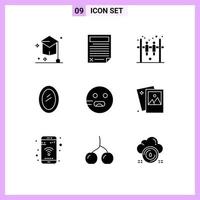 9 Universal Solid Glyphs Set for Web and Mobile Applications mirror home page furniture hockey Editable Vector Design Elements