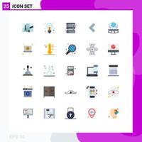 Stock Vector Icon Pack of 25 Line Signs and Symbols for network connection database computer back Editable Vector Design Elements