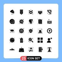 25 Universal Solid Glyphs Set for Web and Mobile Applications talk chat arrow point model Editable Vector Design Elements