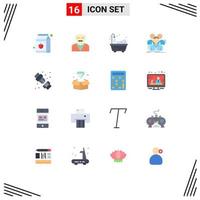 User Interface Pack of 16 Basic Flat Colors of mechanical group home meeting teamwork Editable Pack of Creative Vector Design Elements