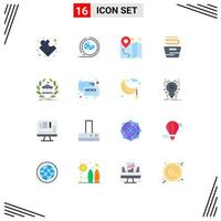 User Interface Pack of 16 Basic Flat Colors of online bank gps washing clothes Editable Pack of Creative Vector Design Elements