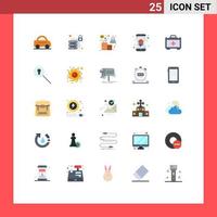 25 User Interface Flat Color Pack of modern Signs and Symbols of health bag smart house sale home wifi home automation Editable Vector Design Elements