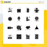 Stock Vector Icon Pack of 16 Line Signs and Symbols for arrows robot spray robotic human Editable Vector Design Elements