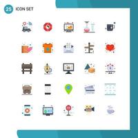 Group of 25 Flat Colors Signs and Symbols for school lab business education management Editable Vector Design Elements