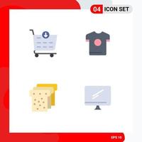 4 Flat Icon concept for Websites Mobile and Apps buy education t shirt spring monitor Editable Vector Design Elements