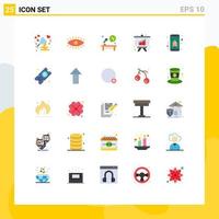 Pictogram Set of 25 Simple Flat Colors of app graph design analysis cash Editable Vector Design Elements