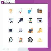16 Flat Color concept for Websites Mobile and Apps calculation account present accounting performance Editable Pack of Creative Vector Design Elements