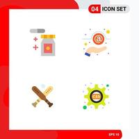 Flat Icon Pack of 4 Universal Symbols of tablet bat email support cascading Editable Vector Design Elements