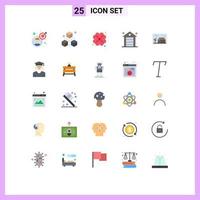 25 User Interface Flat Color Pack of modern Signs and Symbols of estate office programing estate date Editable Vector Design Elements