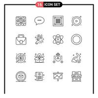 16 Creative Icons Modern Signs and Symbols of logistic bag design player control Editable Vector Design Elements