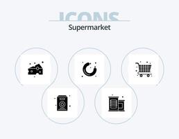 Supermarket Glyph Icon Pack 5 Icon Design. . supermarket. food. shopping. store vector