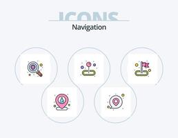 paquete de iconos llenos de línea de navegación 5 diseño de iconos. punto. alfiler. localización. mapa. Universidad vector