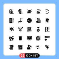 25 Solid Glyph concept for Websites Mobile and Apps refresh twitter solution spa incense Editable Vector Design Elements