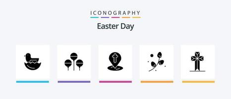 Easter Glyph 5 Icon Pack Including easter. christian. easter. celebration. easter. Creative Icons Design vector