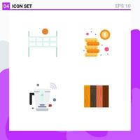 Universal Icon Symbols Group of 4 Modern Flat Icons of ball mixer cash investment internet Editable Vector Design Elements