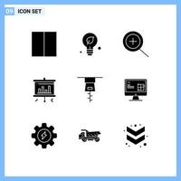 9 Creative Icons Modern Signs and Symbols of repair computer in zipper screen Editable Vector Design Elements