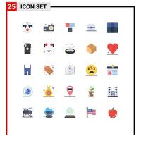 Set of 25 Modern UI Icons Symbols Signs for phone grid blocks canada cap Editable Vector Design Elements