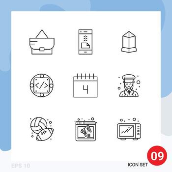 paquete de interfaz de usuario de 9 esquemas básicos de elementos de diseño de vector editables de código de implementación de lista de administración de calendario