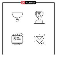 User Interface Pack of 4 Basic Filledline Flat Colors of necklace medical consulting job cup forward Editable Vector Design Elements