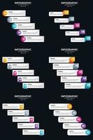 Vector 6 Infographics Pack Presentation slide template 5 Steps cycle diagrams and timelines