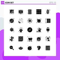 Modern Set of 25 Solid Glyphs and symbols such as smart layout installation grid knowledge Editable Vector Design Elements