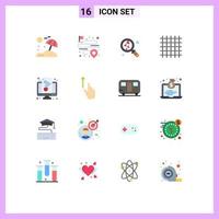 16 Universal Flat Color Signs Symbols of monitor chart love streamline layout Editable Pack of Creative Vector Design Elements