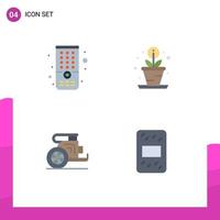 Set of 4 Modern UI Icons Symbols Signs for control prince creative chariot grain Editable Vector Design Elements