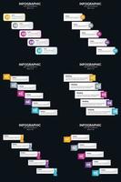 Vector 6 Infographics Pack Presentation slide template 5 Steps cycle diagrams and timelines