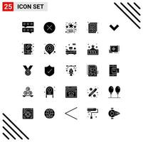 Stock Vector Icon Pack of 25 Line Signs and Symbols for book down percentage arrow calculator Editable Vector Design Elements