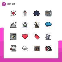 16 User Interface Flat Color Filled Line Pack of modern Signs and Symbols of eat food extension money finance Editable Creative Vector Design Elements