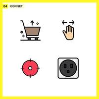4 Creative Icons Modern Signs and Symbols of cart archer from left goal Editable Vector Design Elements