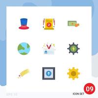 Flat Color Pack of 9 Universal Symbols of online develop percentage app money Editable Vector Design Elements