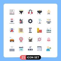 25 Thematic Vector Flat Colors and Editable Symbols of share ideas head phone idea hindu Editable Vector Design Elements