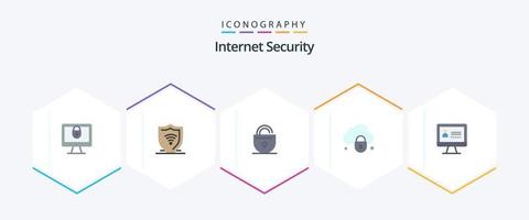 Internet Security 25 Flat icon pack including internet. security. lock. lock. internet vector