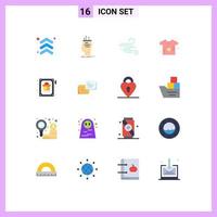 conjunto de 16 iconos de interfaz de usuario modernos símbolos signos para tarjeta flor pensamiento cuerpo primavera paquete editable de elementos creativos de diseño de vectores