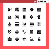 25 Universal Solid Glyphs Set for Web and Mobile Applications employee arrows vehicles direction process Editable Vector Design Elements