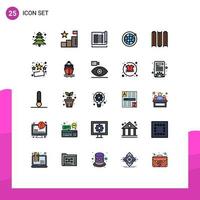 25 User Interface Filled line Flat Color Pack of modern Signs and Symbols of discount education drafting document internet Editable Vector Design Elements