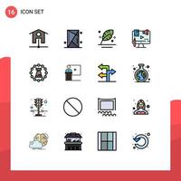 Set of 16 Modern UI Icons Symbols Signs for law copyright feather content scripture Editable Creative Vector Design Elements