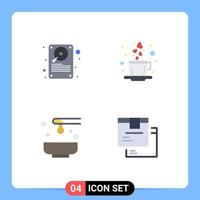 User Interface Pack of 4 Basic Flat Icons of data oil storage love yoga Editable Vector Design Elements