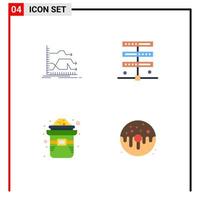 paquete de interfaz de usuario de 4 iconos planos básicos del mercado de día de flechas que aloja elementos de diseño vectorial editables irlandeses vector