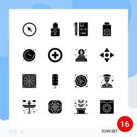 16 Universal Solid Glyphs Set for Web and Mobile Applications compass low code interface file Editable Vector Design Elements