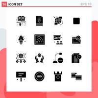 Mobile Interface Solid Glyph Set of 16 Pictograms of food unchecked wedding check box streamline Editable Vector Design Elements